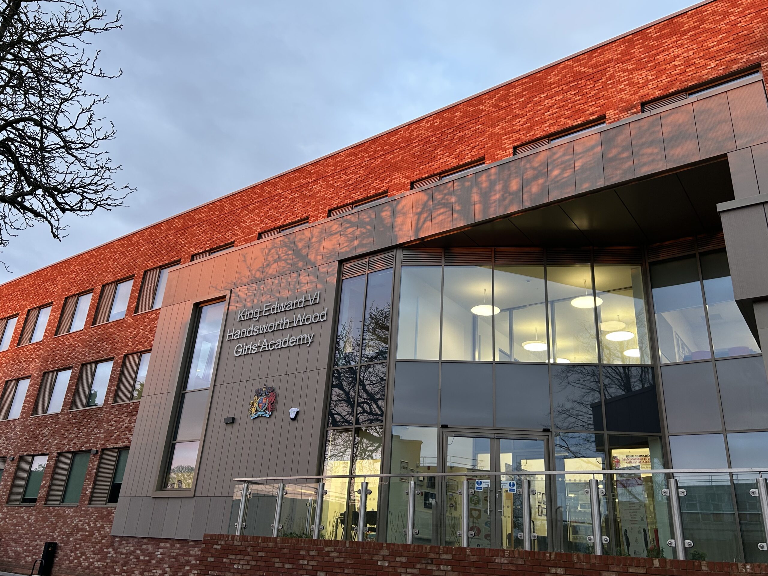 King Edward VI Handsworth Wood Girls' Academy the school at sunset